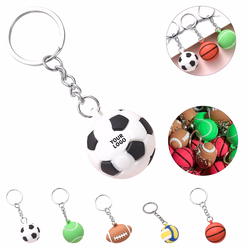 Polyvinyl Chloride Football Key Ring 1.5" x 1.1"