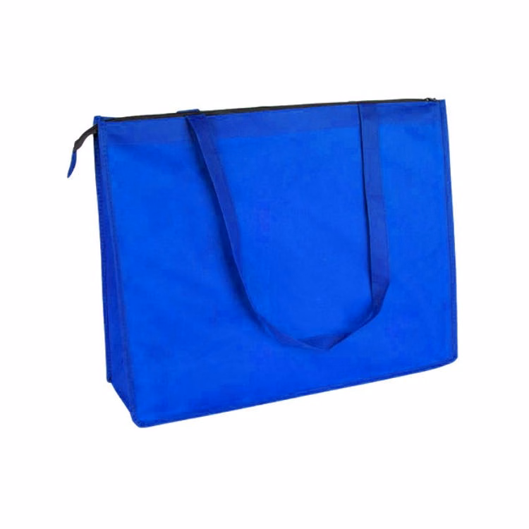Zippered Tote Bags - Royal Blue Extra Large