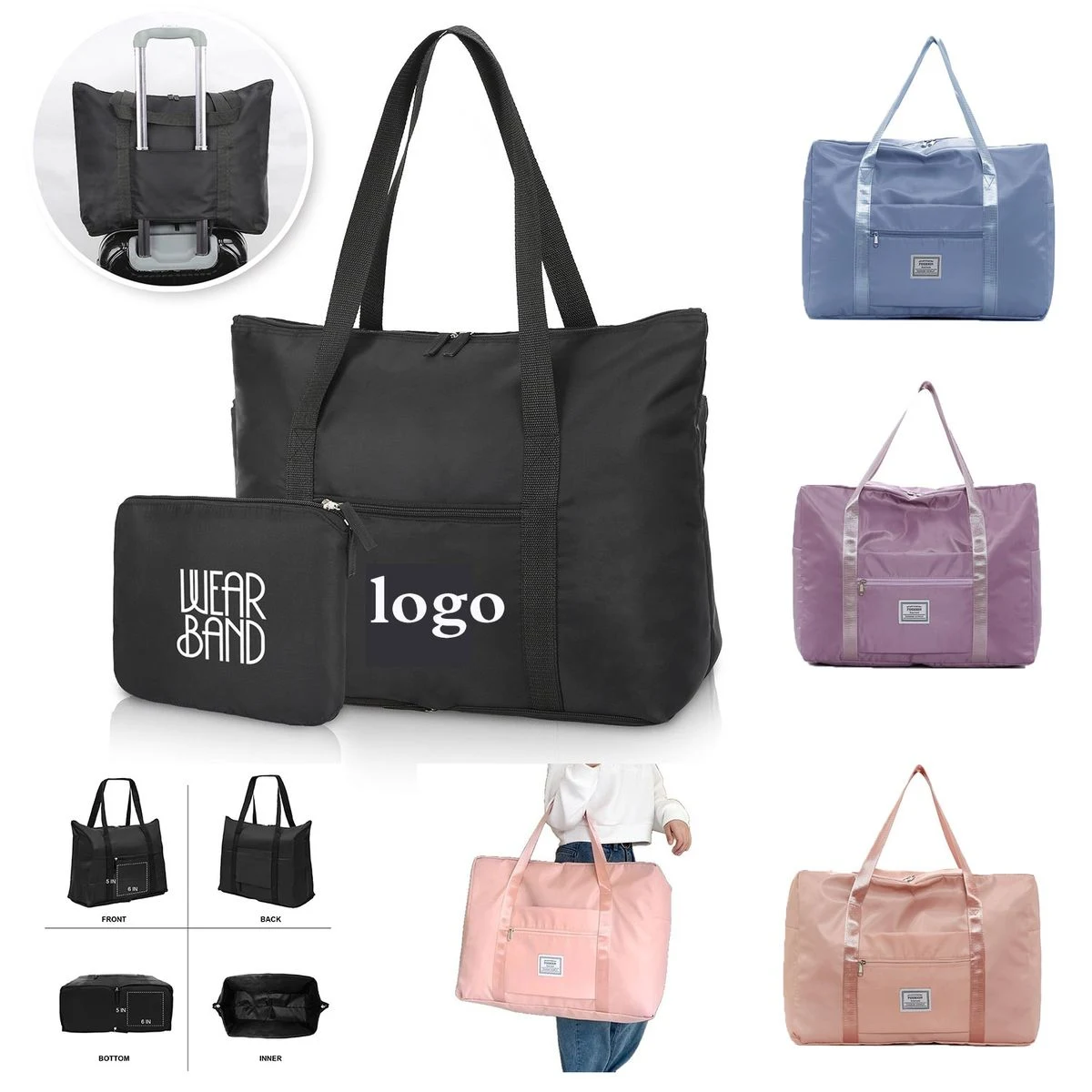Collapsible Polyester Travel Tote Duffel
1
