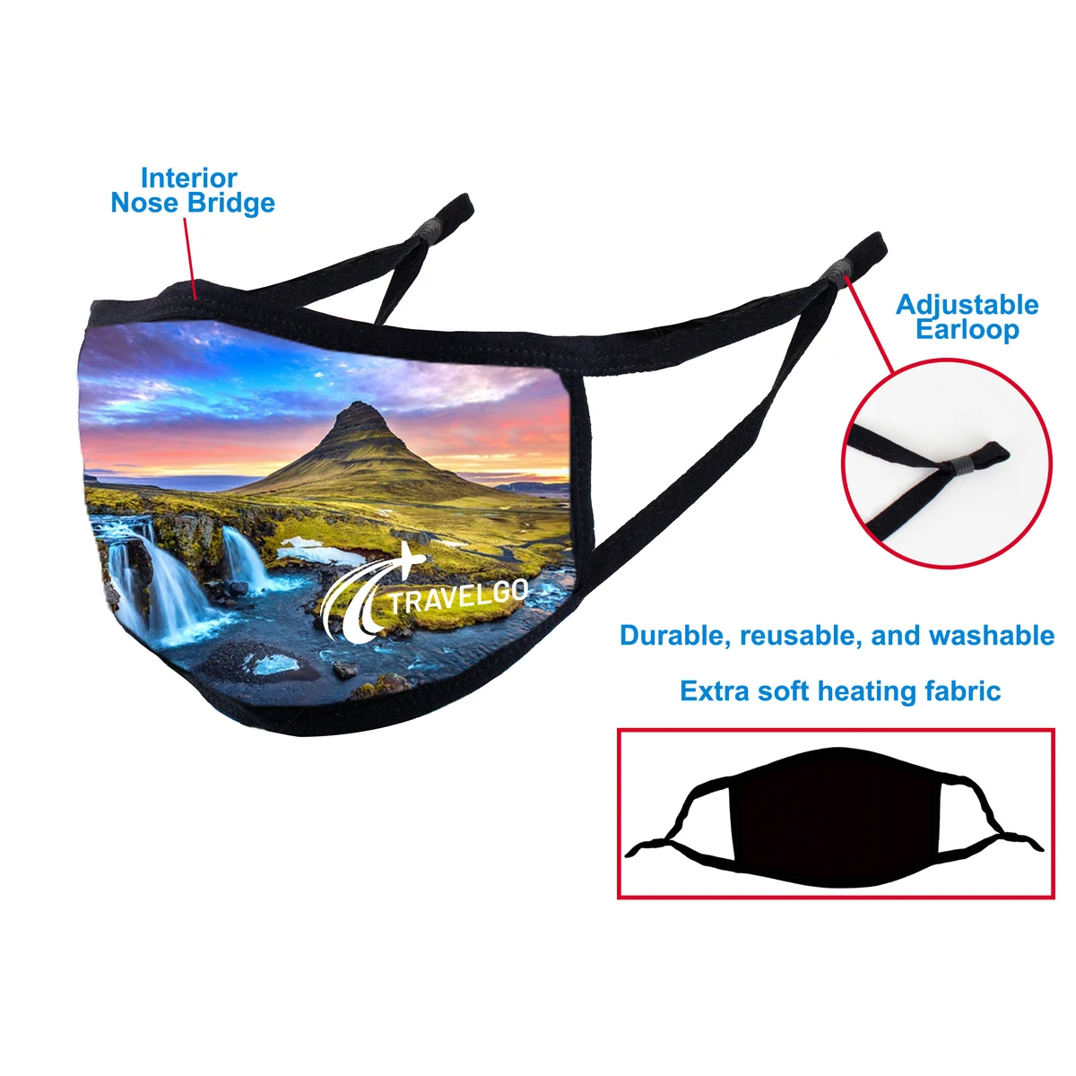 Warming Sublimated Masks With Adjustable Earloop & Nose Wire 1
