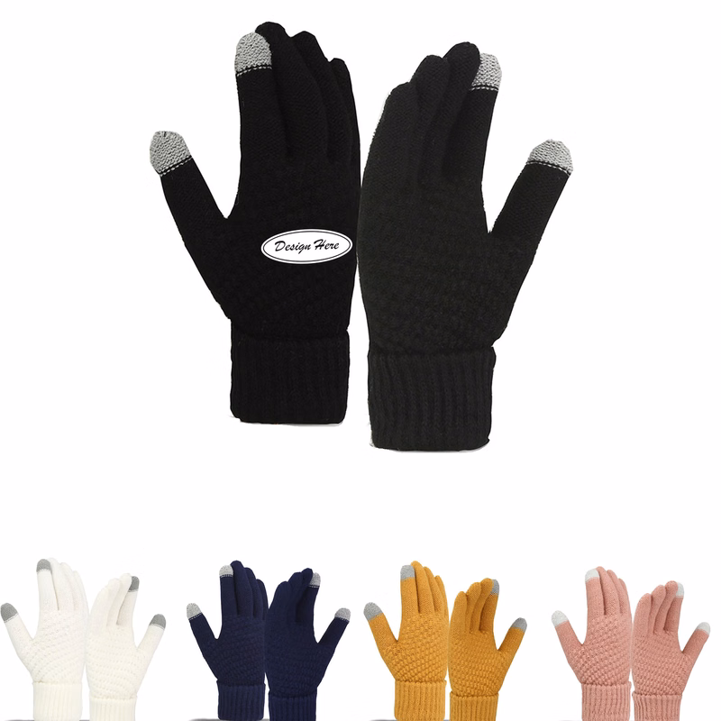 Women's Winter Warm Gloves Womens Thermal Cable Knit Wool Fleece Lined Glove for Cold Weather