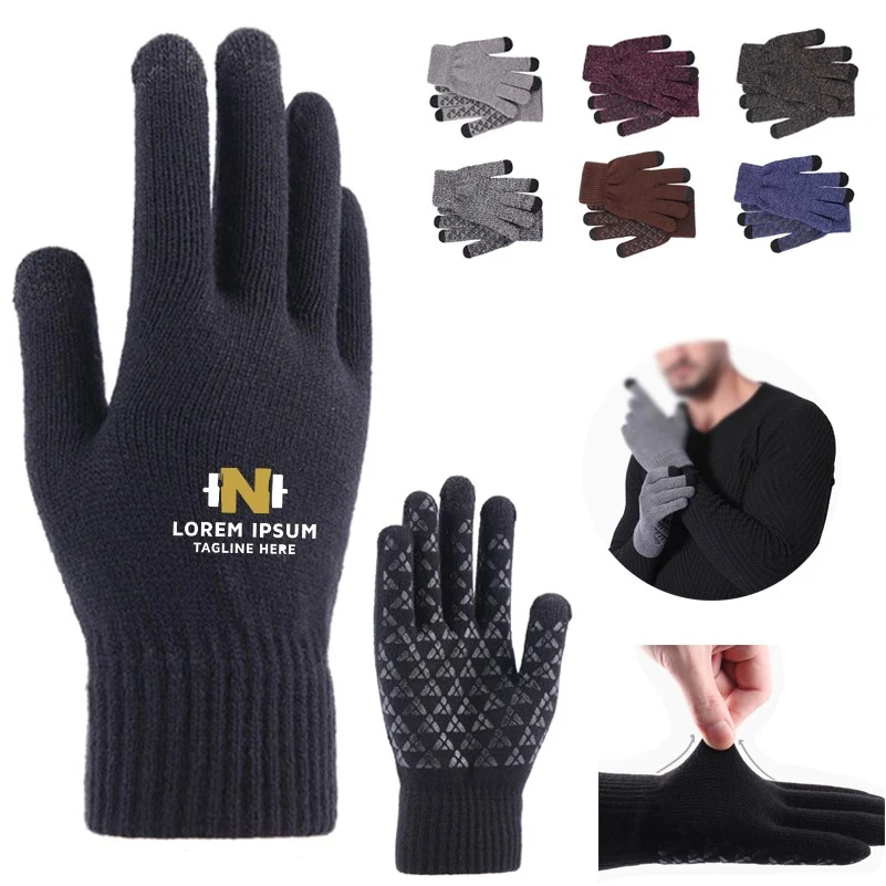 Custom Unisex Knit Touchscreen Gloves 1