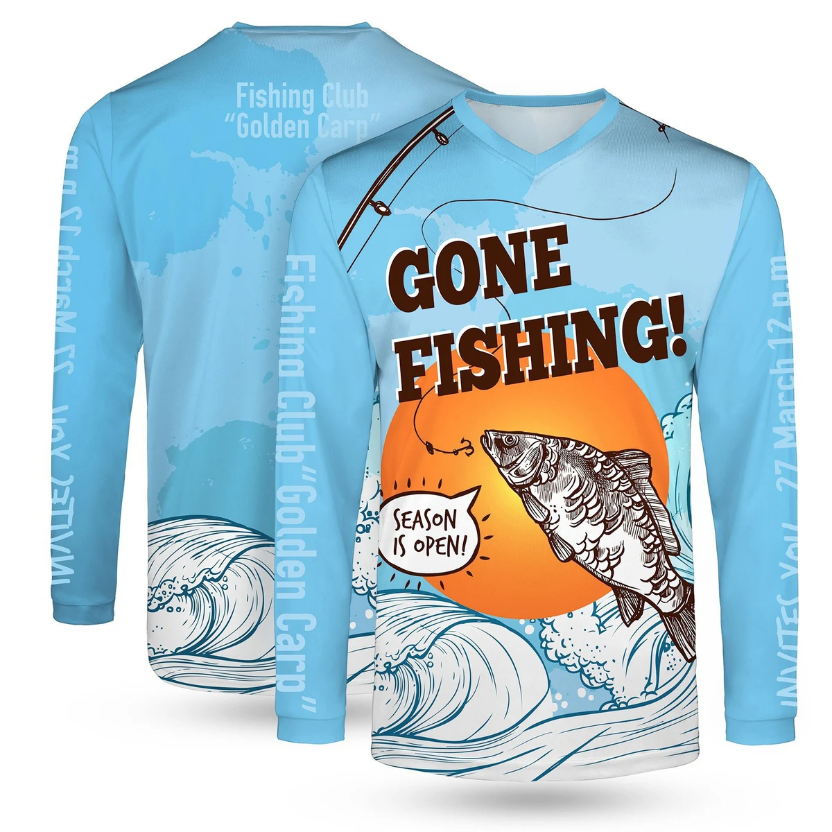 Custom Sunproof UPF 50+ Fishing Long Sleeve T-Shirt 1