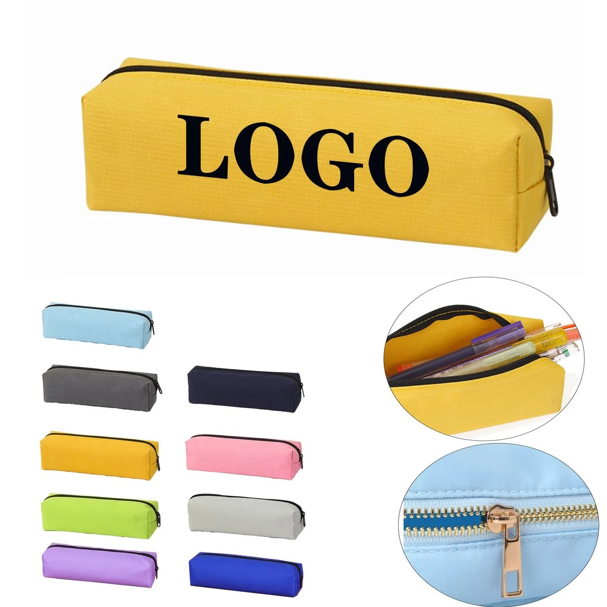 Solid Color Zipper Stationery Bag 1