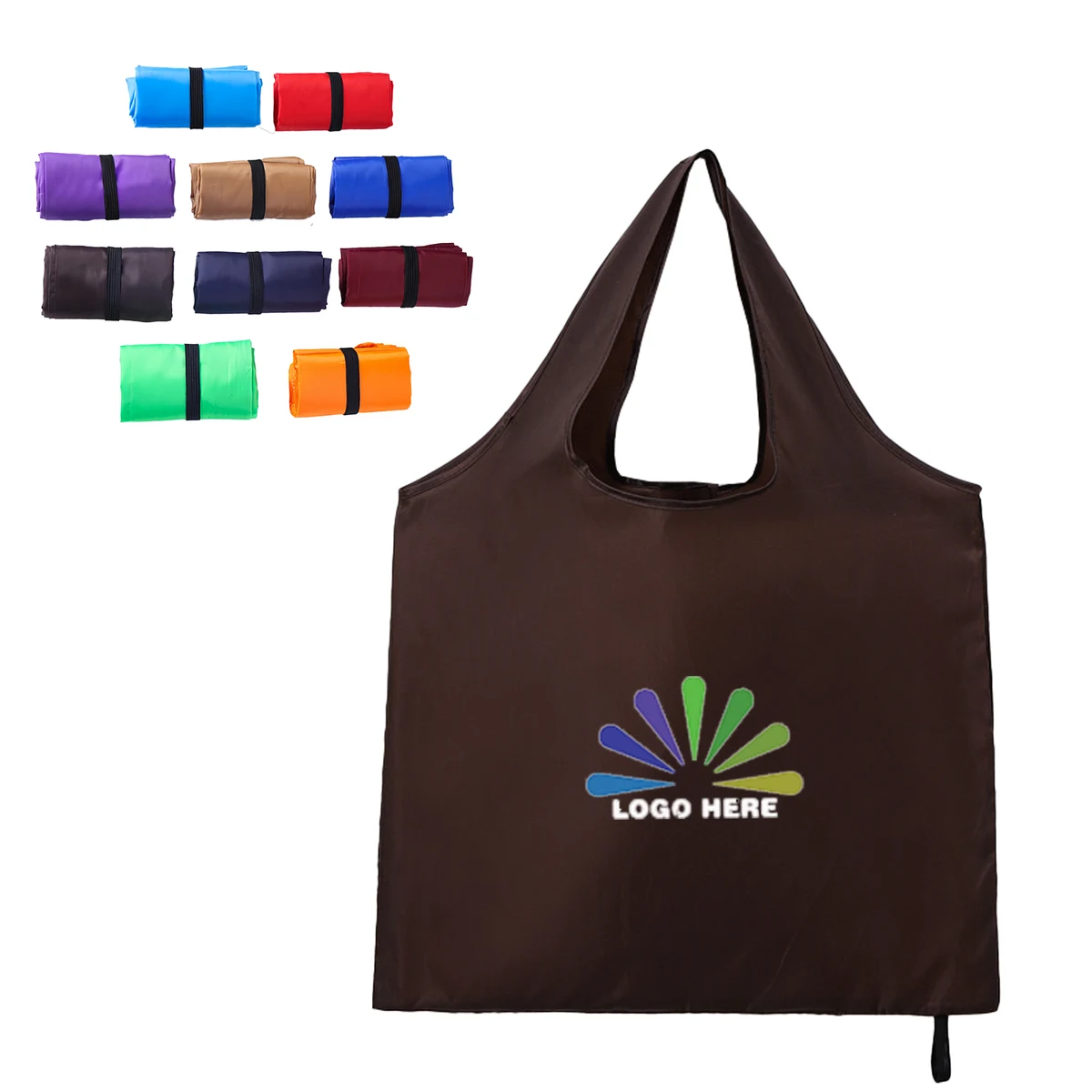 Foldable Polyester Shopping Bag, custom tote bag with logo imprint 1