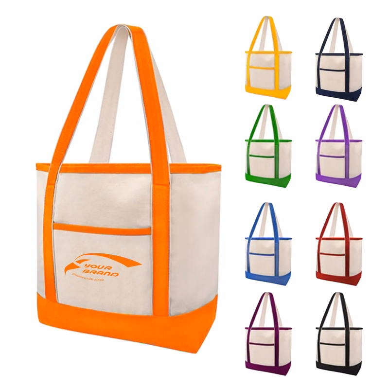 Big Zipper Grocery Shopping Beach Canvas Tote Bag