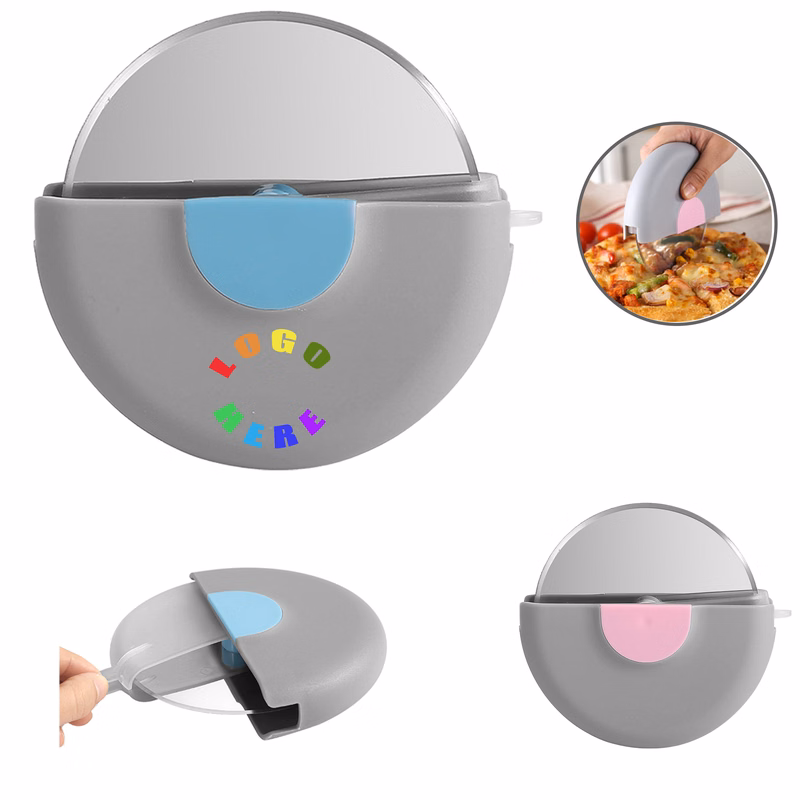 Handheld Round Roller Pizza Knife With Cover