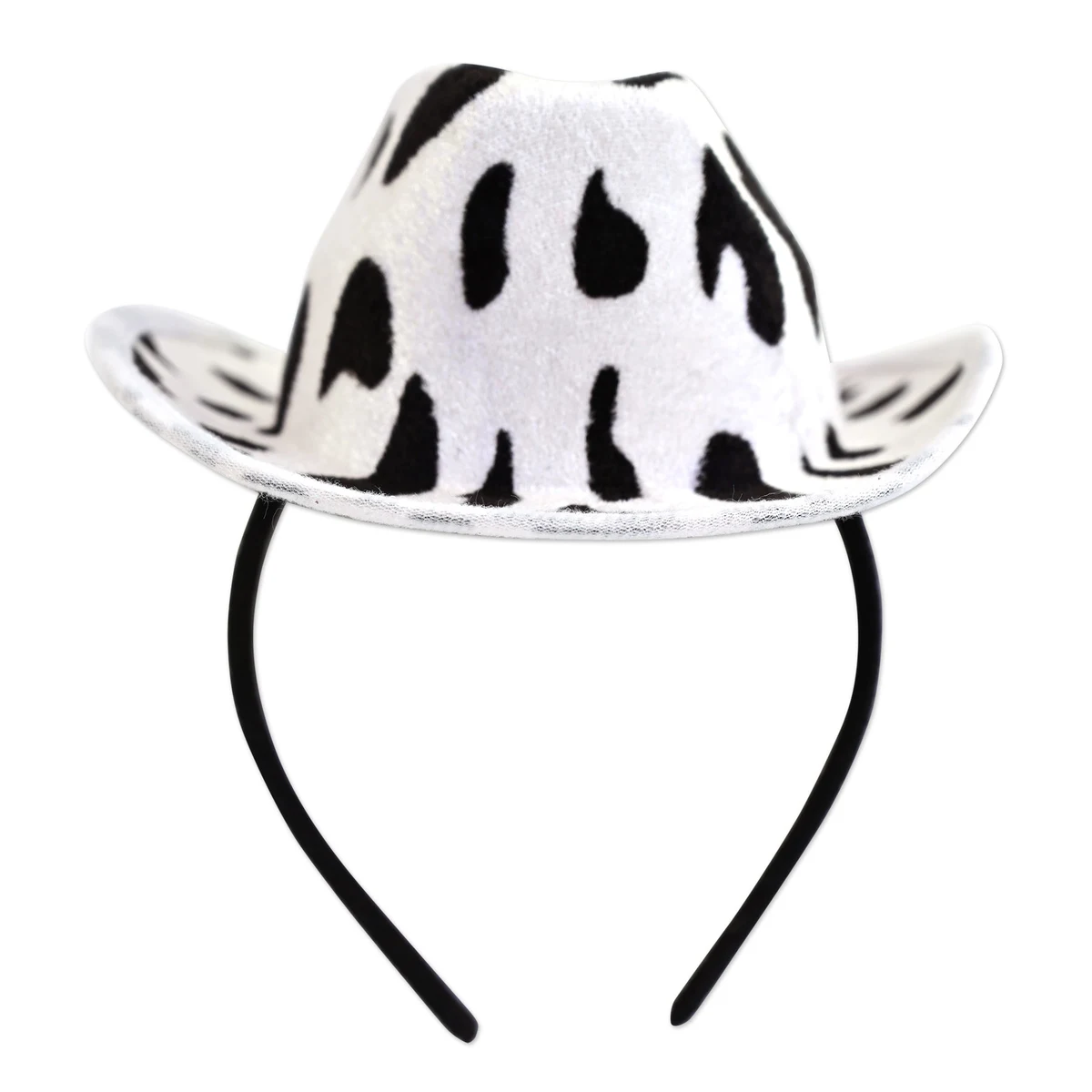 Cow Print Cowboy Hat Headband 1