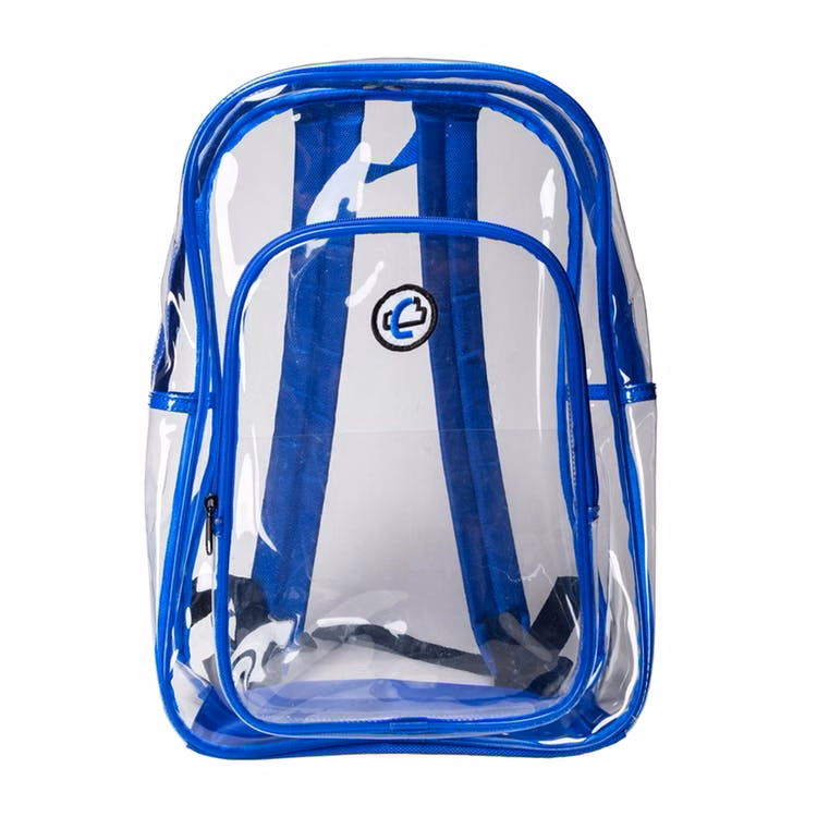 16" Clear Backpacks - Black Stitching