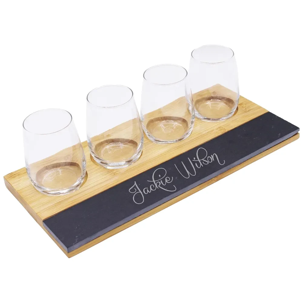 Wine Tasting Flight Set with Chalkboard 1