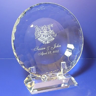 FACET PLATE CRYSTAL AWARD WITH BASE 1