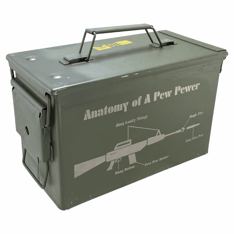 50 Caliber Army Surplus Steel Ammo Can