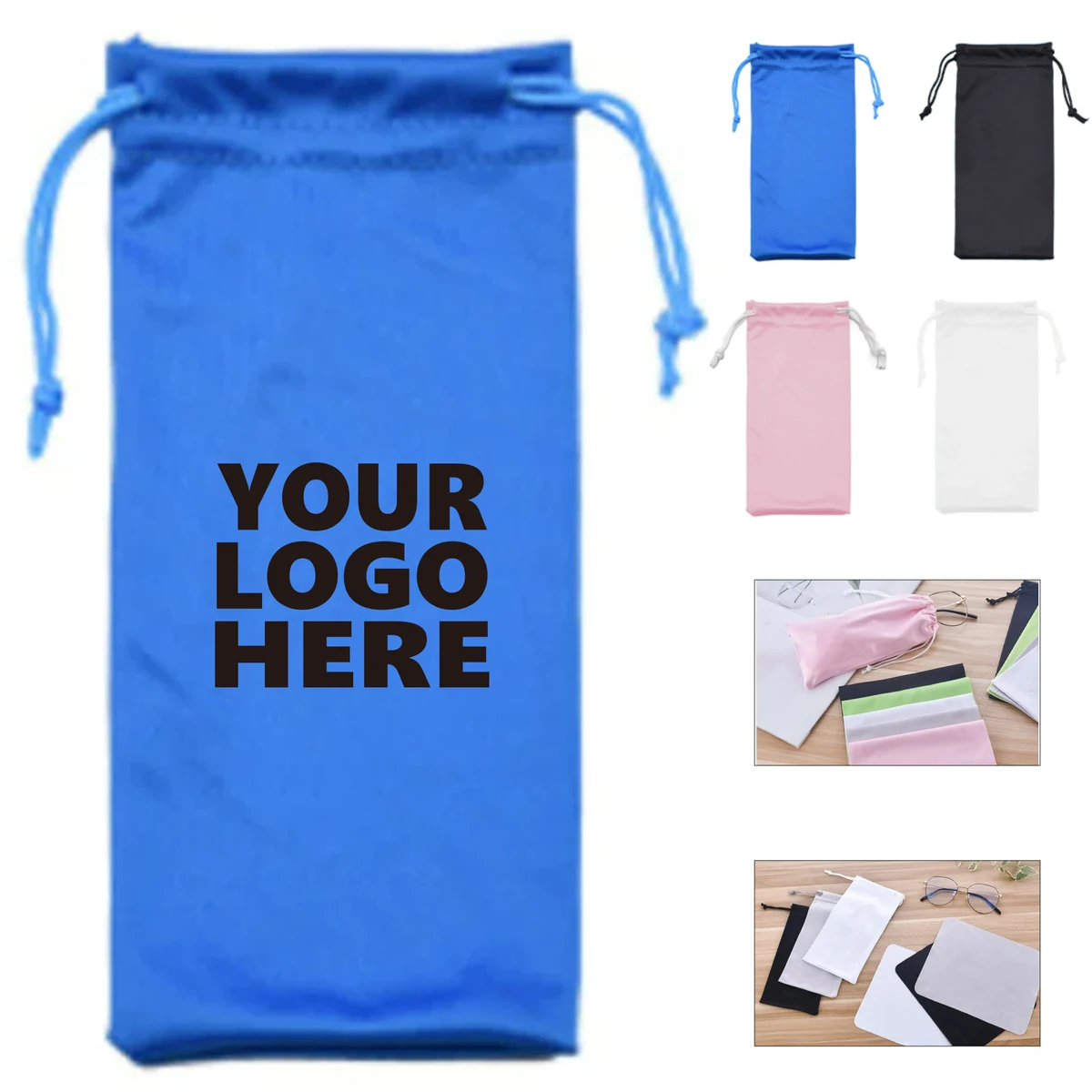 Microfiber Soft Drawstring Eyeglasses Pouch Case 1