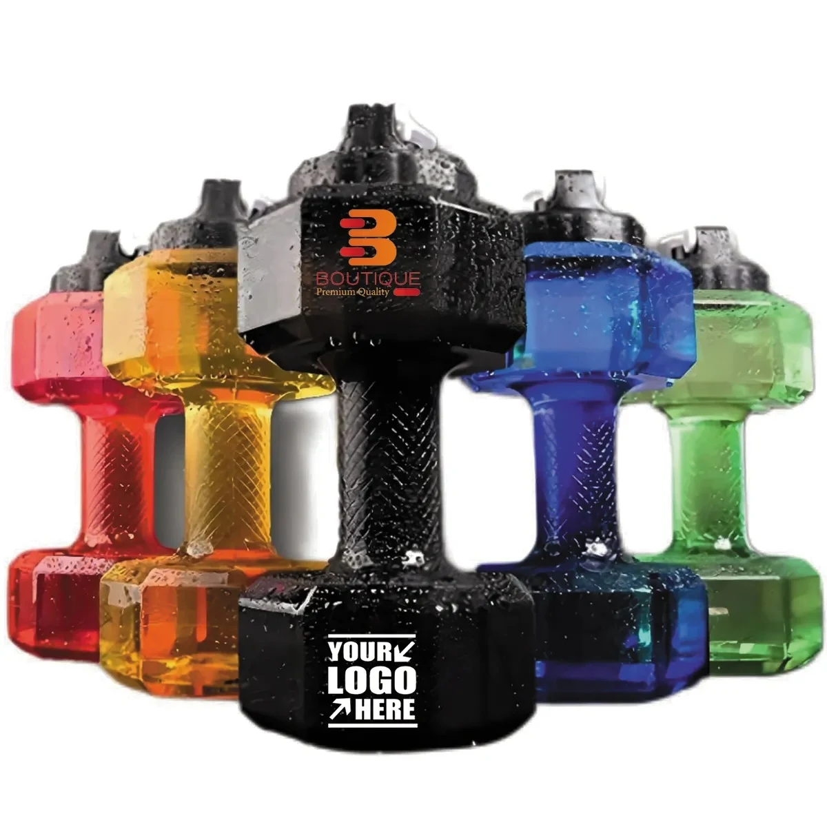 75 oz Custom Unique Flip Top Lid Dumbbell Water Bottle 1