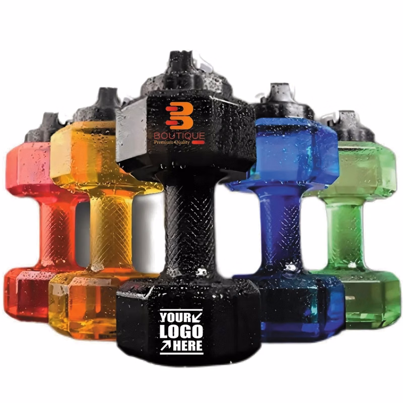 75 oz Custom Unique Flip Top Lid Dumbbell Water Bottle