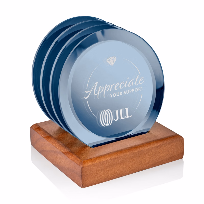 Aladdin Coasters - Set of 4 on Walnut