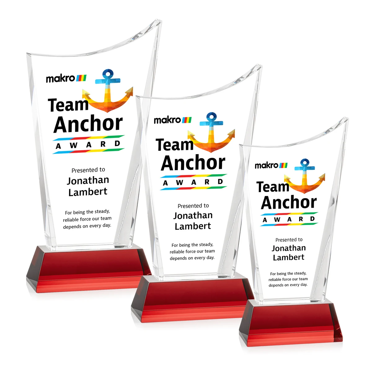 Burnett VividPrint™ Award on Newhaven Base - Red 1