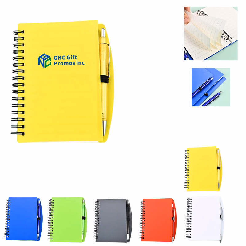 A6/A5 Basic Matte Cover Spiral Notebook with Pen