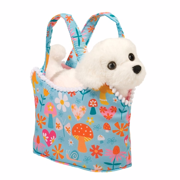 Retro Chic Sassy Pet Sak w/Bichon Frise Stuffed Animal