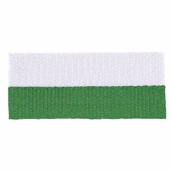 Green/White "V" Neck Ribbon with Clip, 7/8" wide