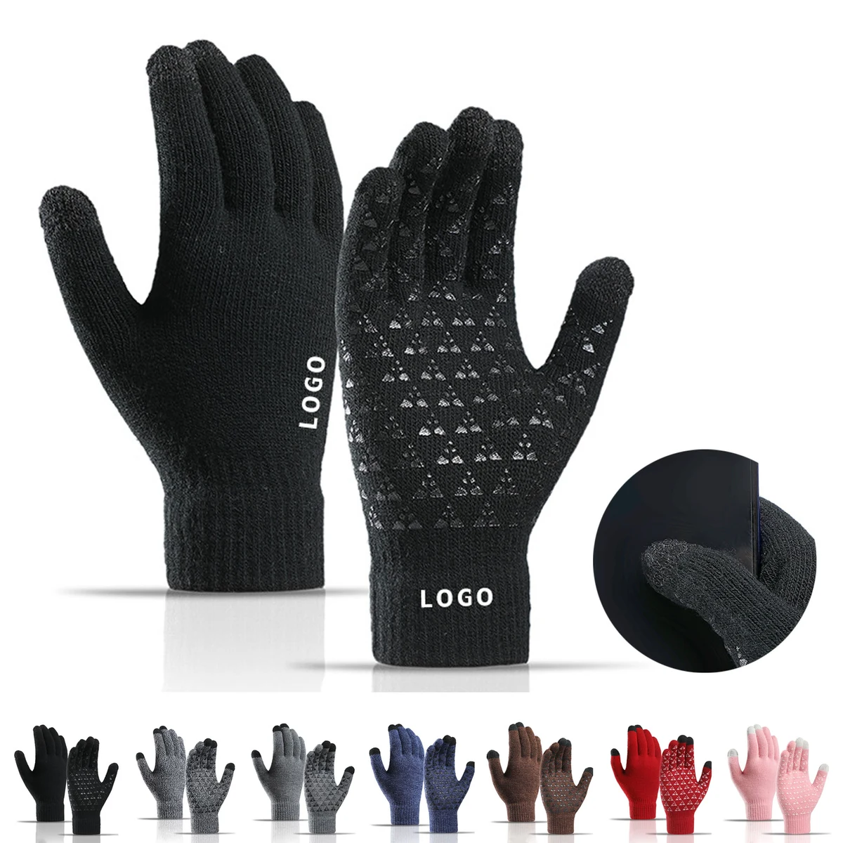 MOQ10 Warm Touch Screen Knitted Gloves 1