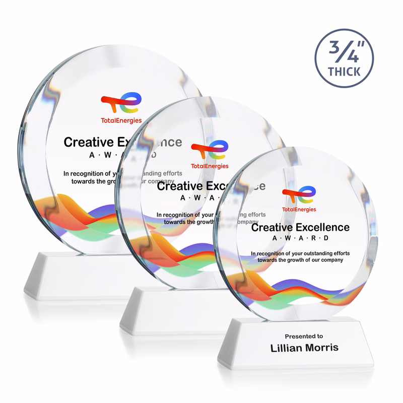 Gibralter VividPrint™ Award on Newhaven Base - White