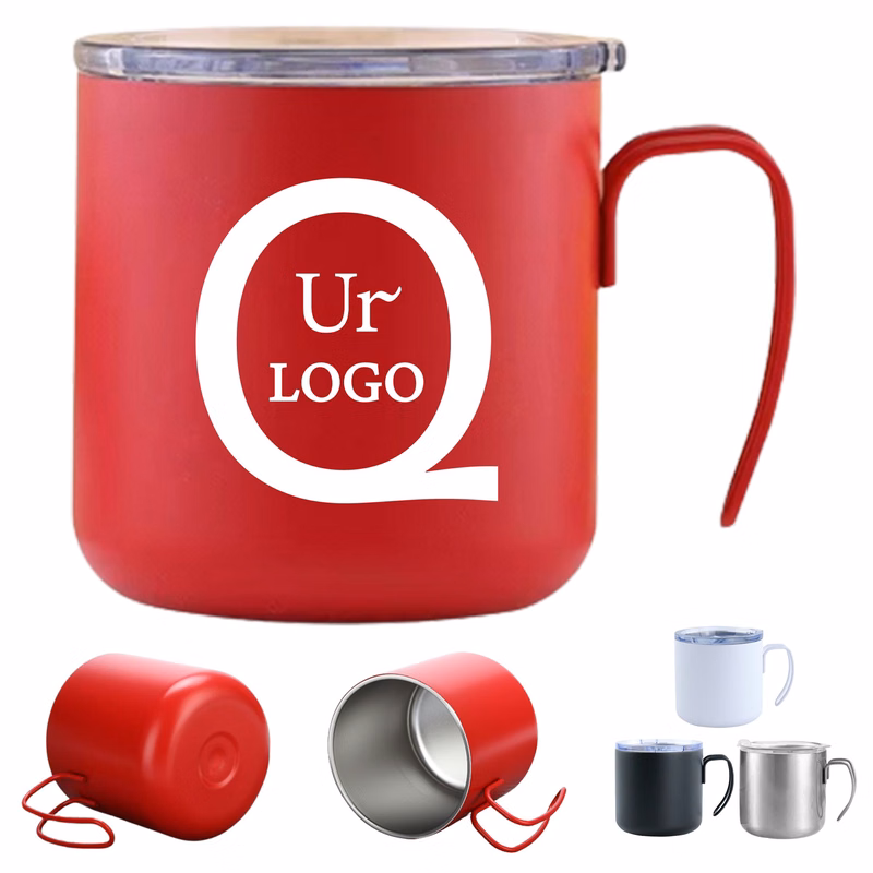 12.8 Oz. Double Wall Coffee Mug W/Lid
