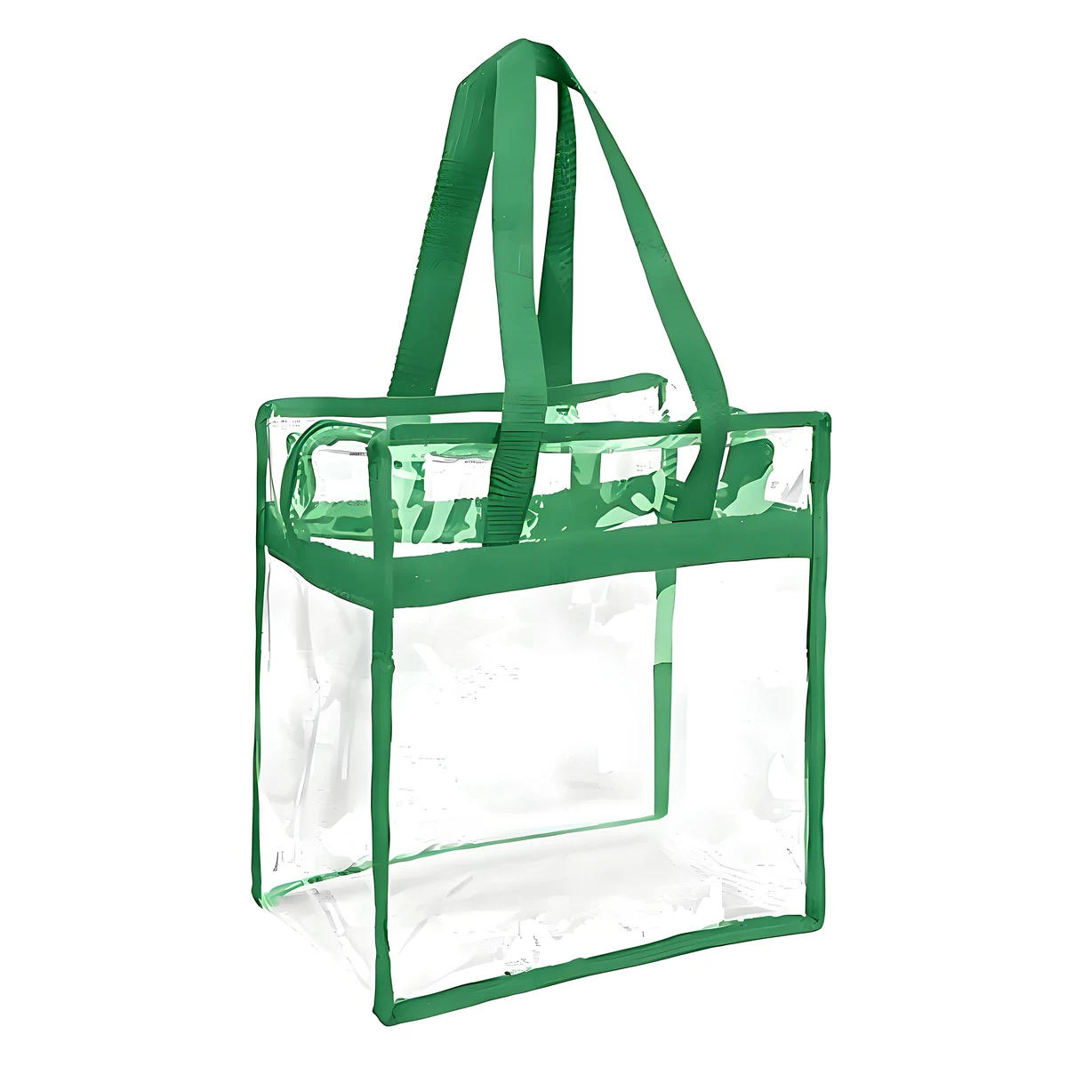 Clear PVC Tote Bag with Colorful Handles 1