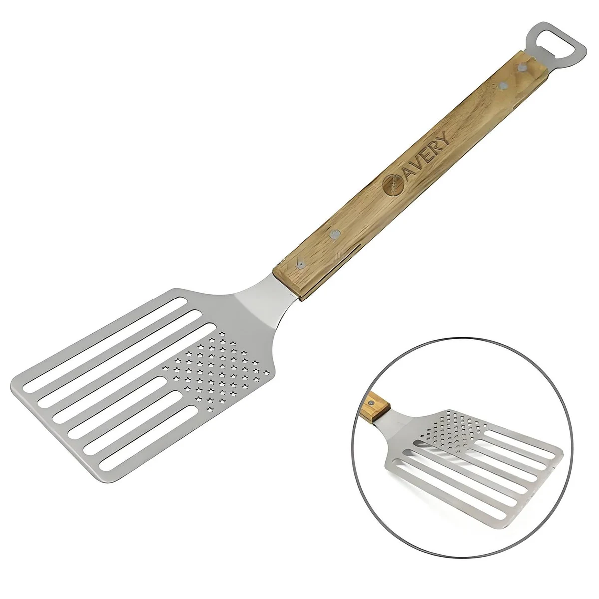 Wooden Handled Stainless Steel Baking Spatula 1