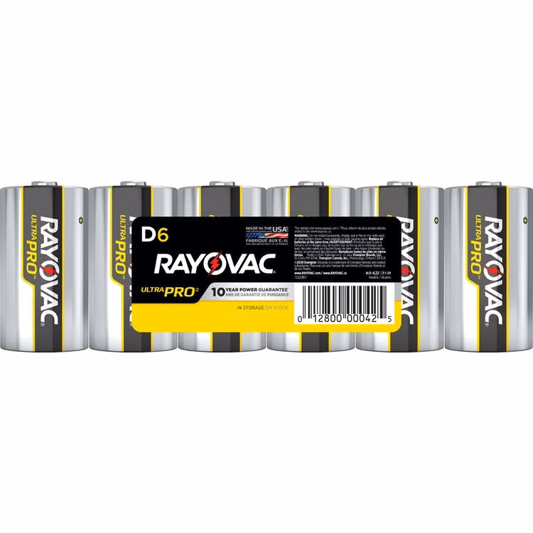 Rayovac Ultra Pro Alkaline D Batteries - 6 Pack