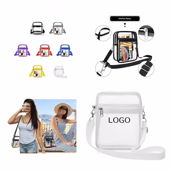 Transparent PVC Crossbody Bag with Small Clear Purse