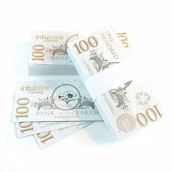 $100 Seed Paper Bills
