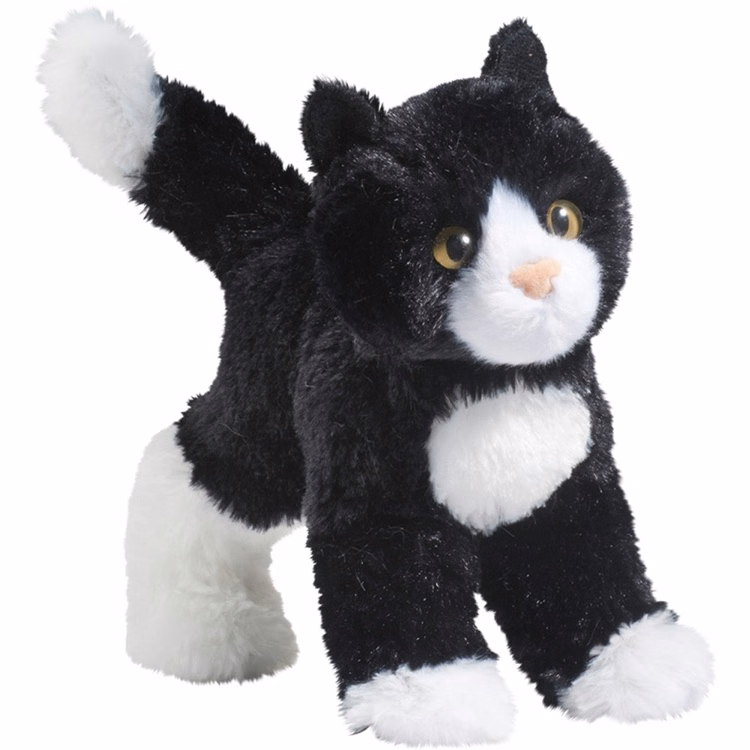 Snippy Black/White Cat Stuffed Animal