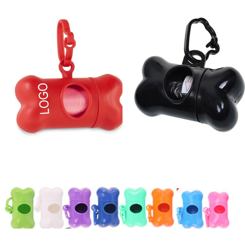 Dog Bone Shaped Pet Waste Storage with 1 Roll Garbage Bag 1