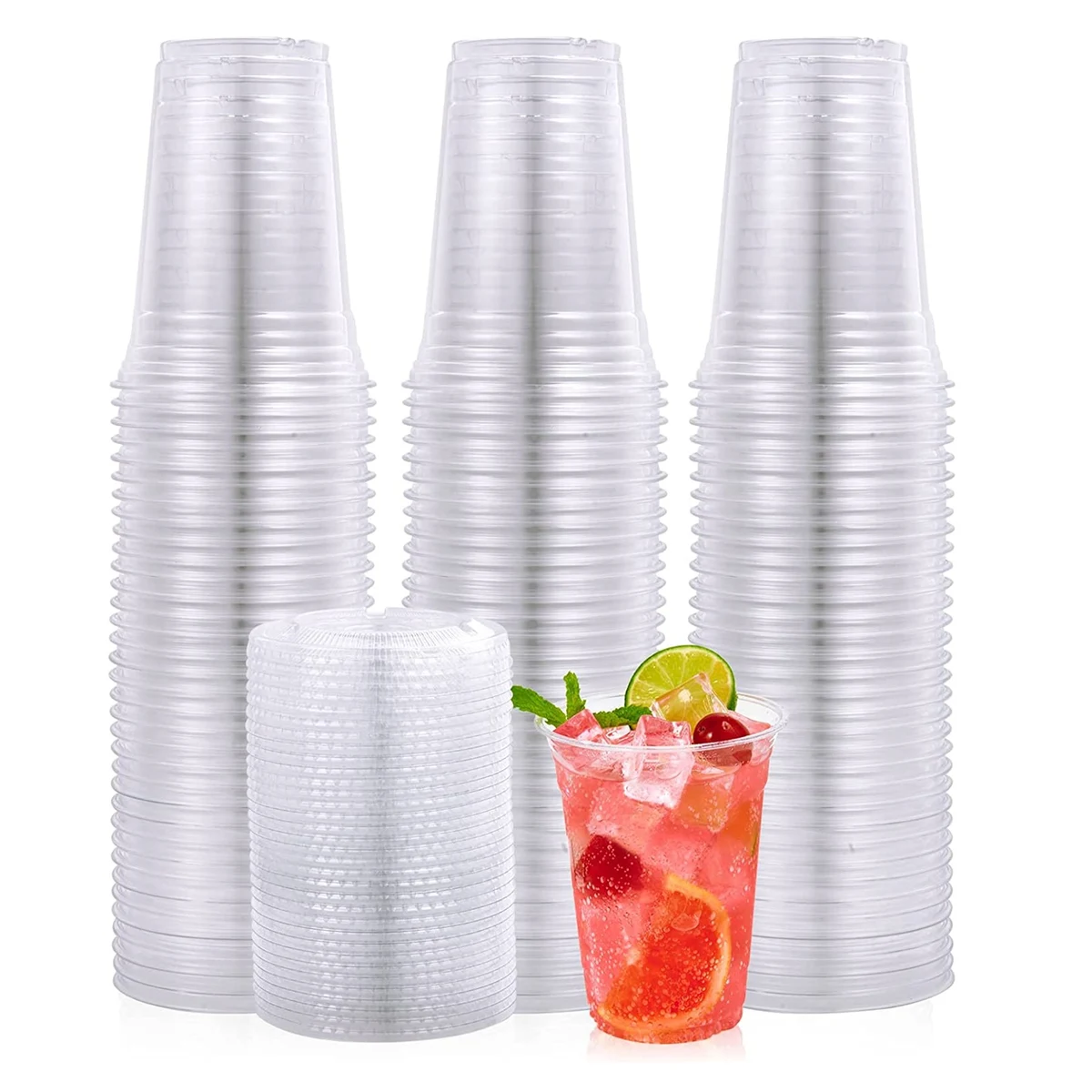 16Oz Crystal Clear Pet Cup With Lid 1