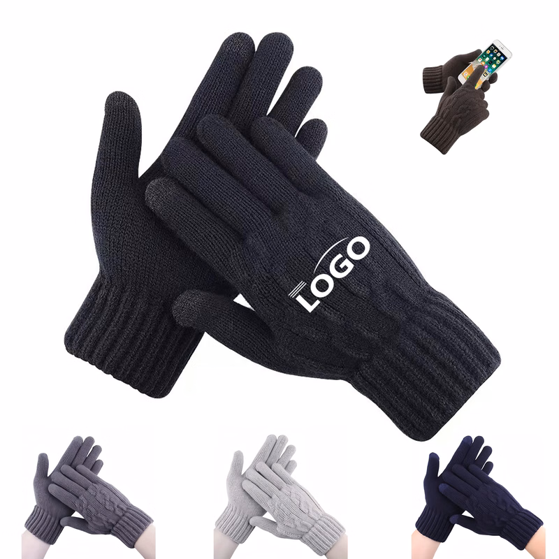 Winter Touchscreen Knit Gloves with Fleece Lining
