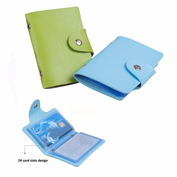 Custom Soft PU Card Holder with 24 Slots — Full-Color Business Giveaway Item