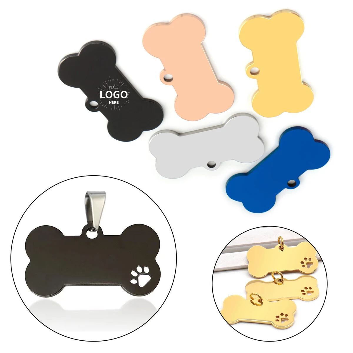 Bone Shaped Stainless Steel Pet Tag 1
