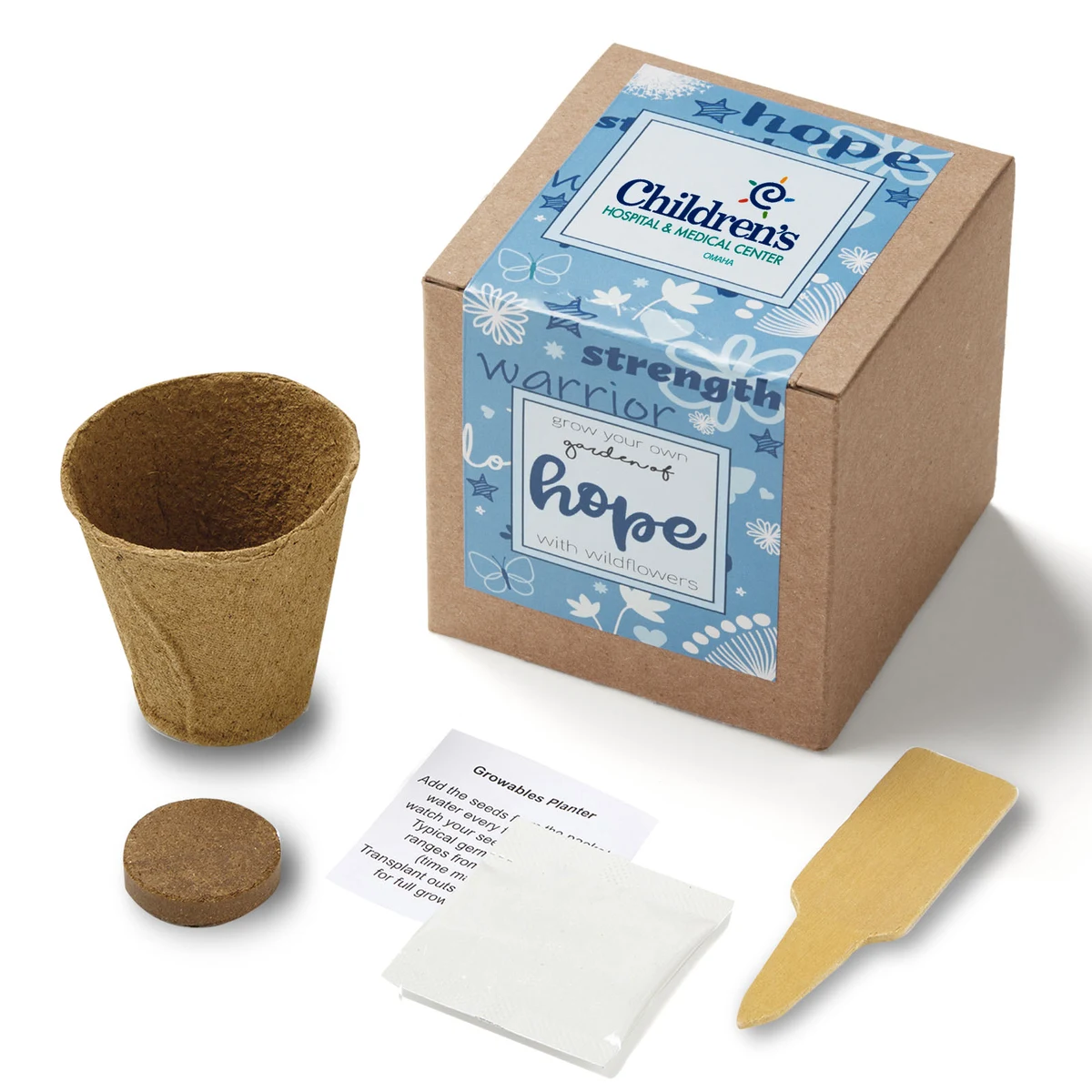Blue Garden of Hope Planter in Kraft Gift Box 1