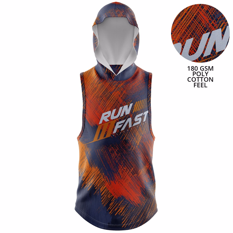 Unisex 180G Cotton Feel Jersey Knit Soft Sleeveless Hoodie