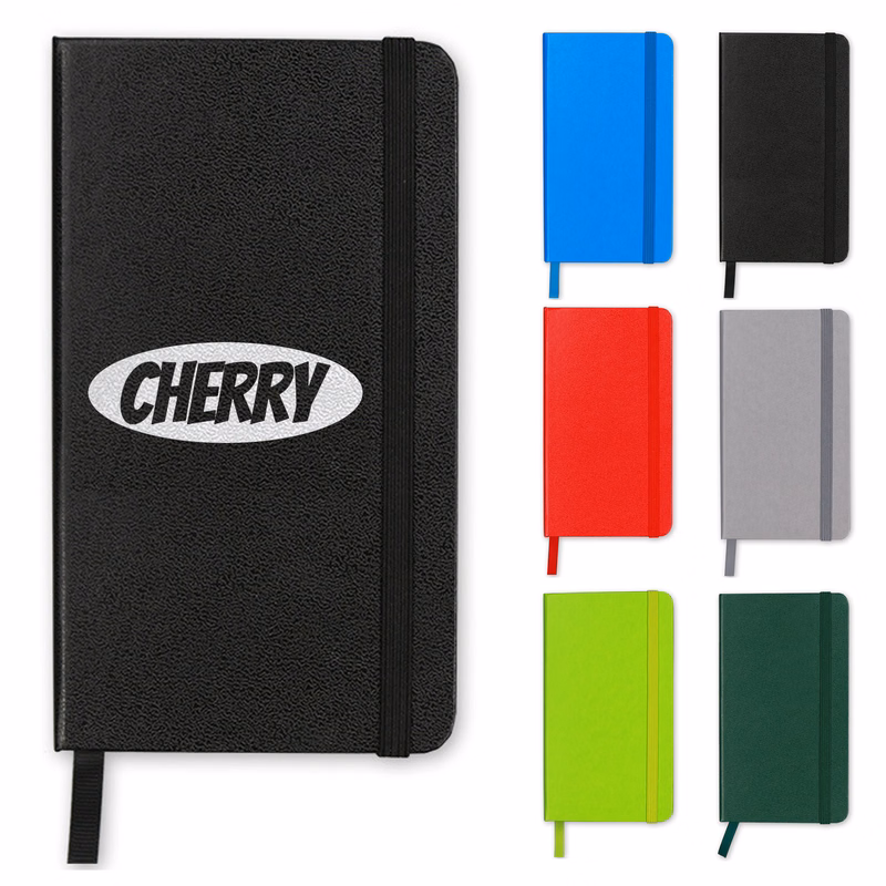 A6 PU-Coated Hardboard Notepad w/ Elastic Band