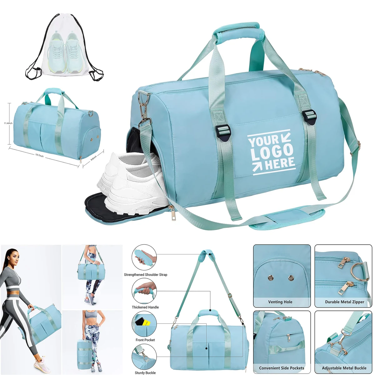 Man Women Large Sport Gym Yoga Duffle Bag Dry Wet Separated Training Handbag 1