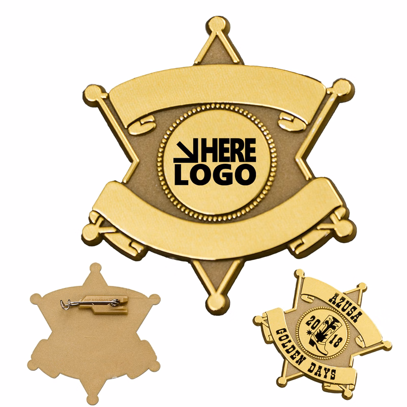 MOQ 100 Custom Aolly Badge Lapel Pins 2.5"