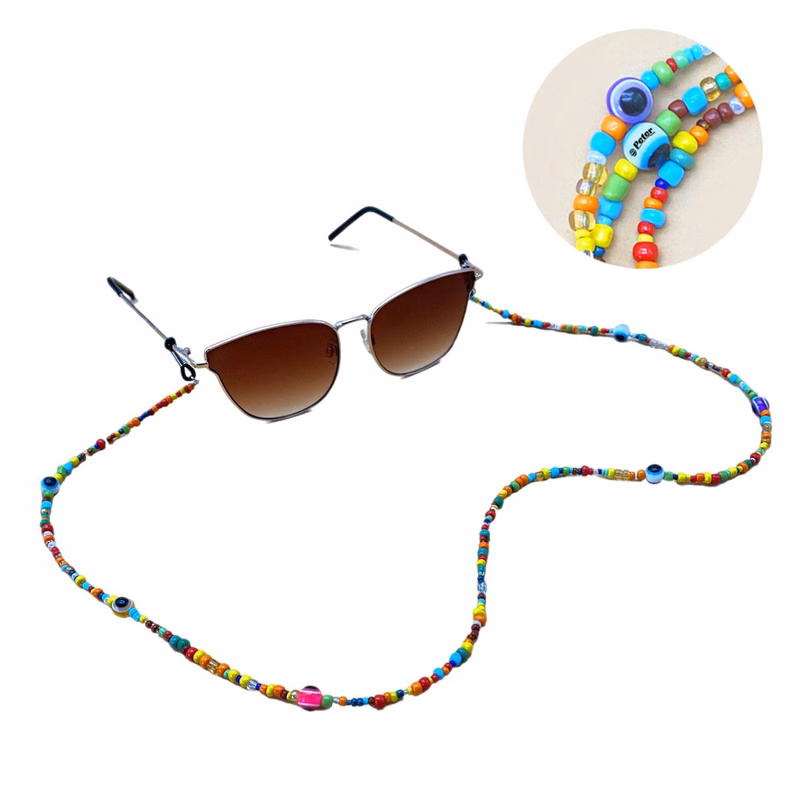 Lightweight Colorful Beaded Eyeglass Chain