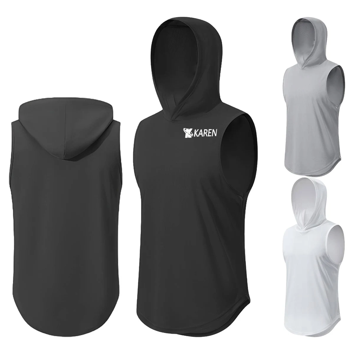 Quick Drying Loose Hooded Fitness Sport Vest 1