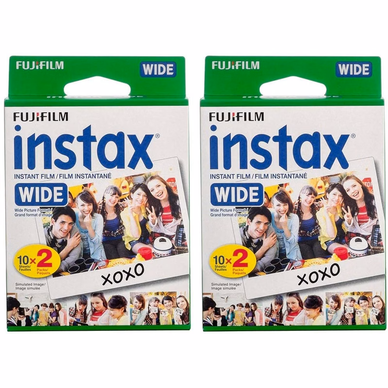 Wide Instant Film, White, 20 Exposures (2 Boxes)