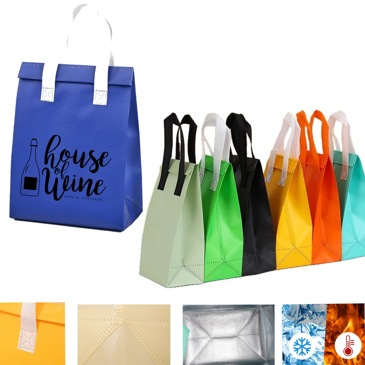 Food Delivery Tote Bag Takeout Carrier with Handles 1