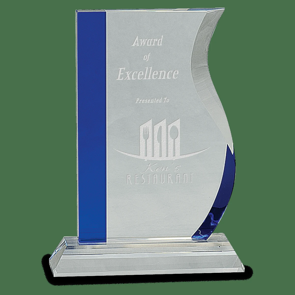 Blue Edge Crystal Wave On Clear Base 1