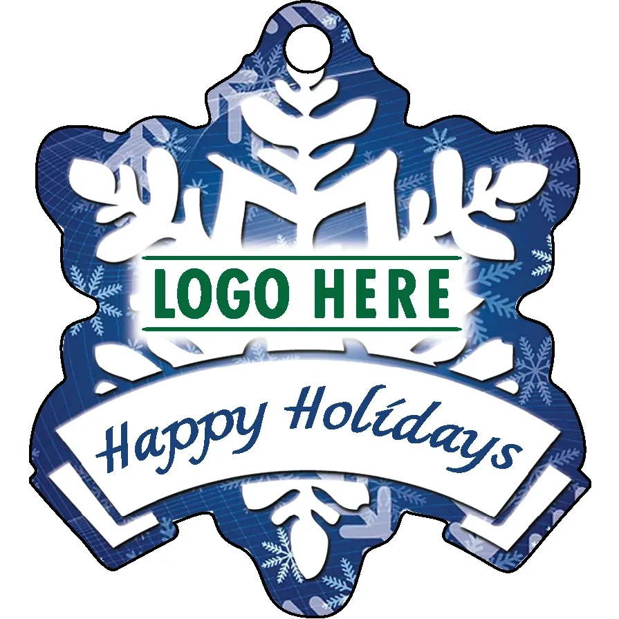 1/4" Recycled Wood Ornaments-Snowflake with Banner 1