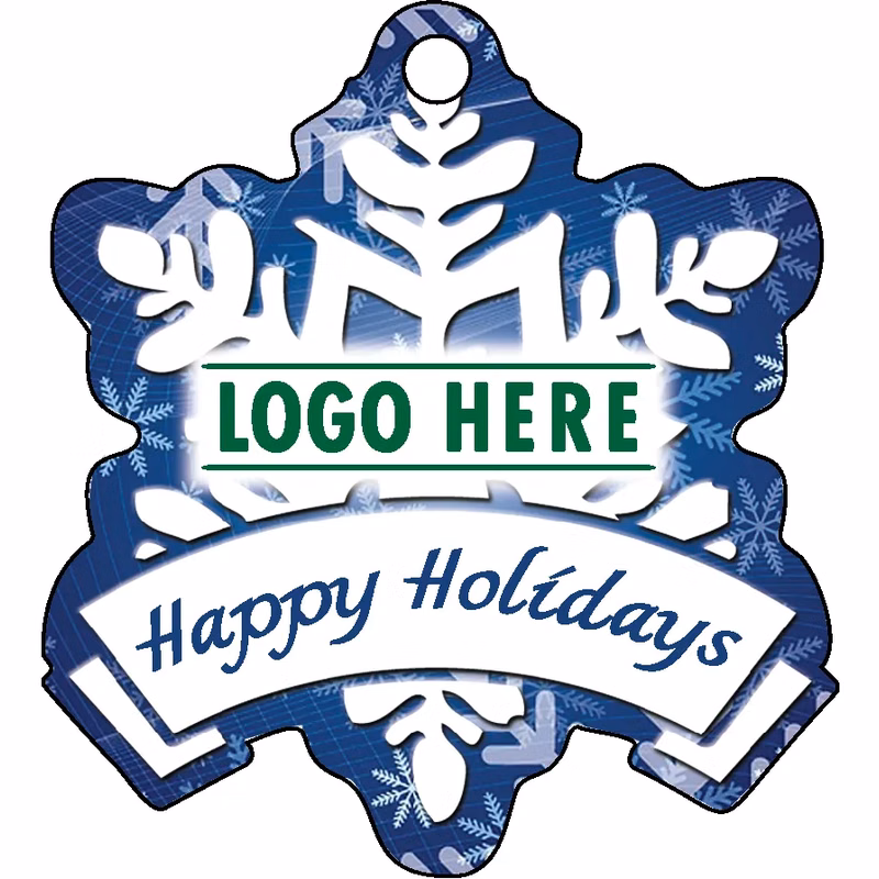 1/4" Recycled Wood Ornaments-Snowflake with Banner